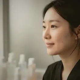 ソウルのクリニックで肌管理の相談を受ける女性