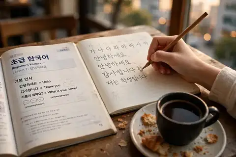 韓国語の教科書で勉強する手